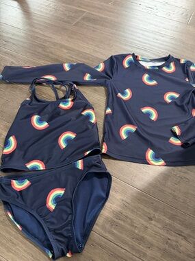 GAP Navy Rainbow Print Girls' Two-Piece Swim Set
